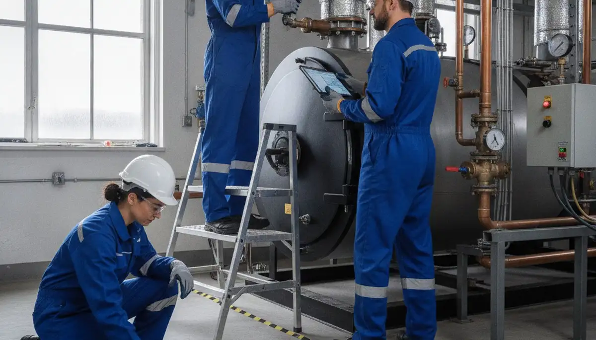 Allen, TX plumber repairing residential boiler for reliable home heating service