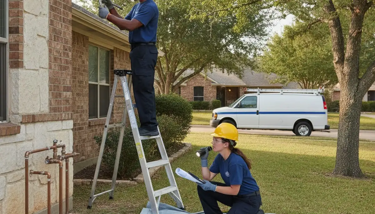 Professional plumber servicing a home in Allen, TX for plumbing repair and leak fix