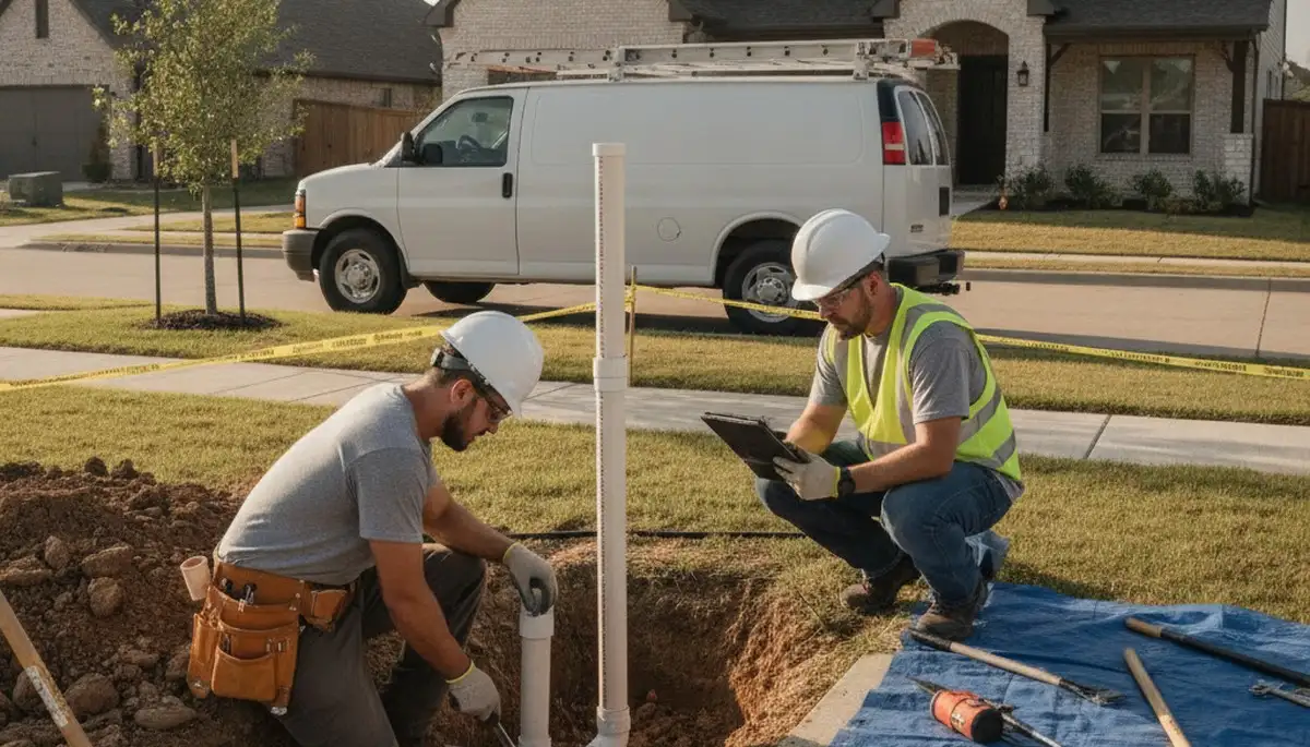 Plumber repairing a pipe in Allen, TX for reliable plumbing services