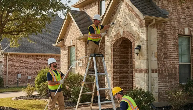 Plumber repairing a sink in Allen, TX for plumbing repair services