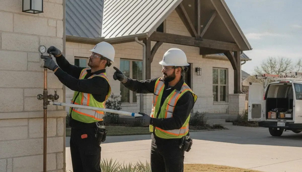Plumber repairing a pipe in Allen, TX for plumbing repair services
