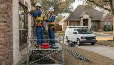 Plumber repairing a pipe in Allen, TX for plumbing repair service