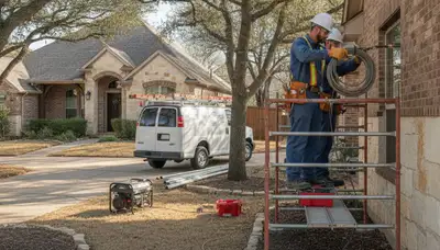 Allen, TX plumber repairing a leak with professional plumbing tools for residential service
