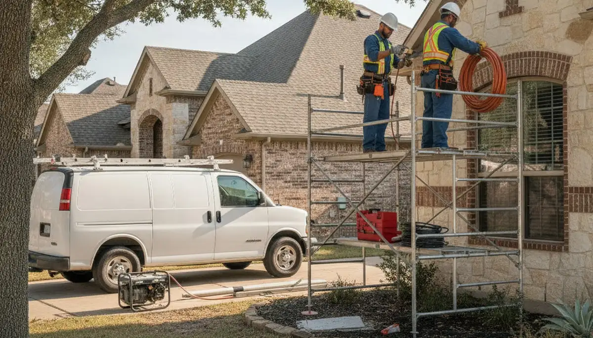 Allen, TX plumber repairing a residential leak for plumbing repair services