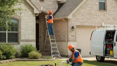 Plumber repairing plumbing in Allen, TX for a local plumbing service call