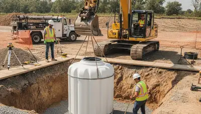 Septic tank installation in Allen, TX by On Call Plumbers for residential plumbing service sites