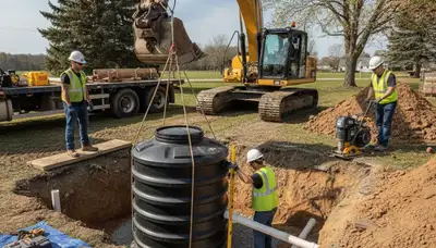 Septic tank installation service for Allen, TX homes by On Call Plumbers